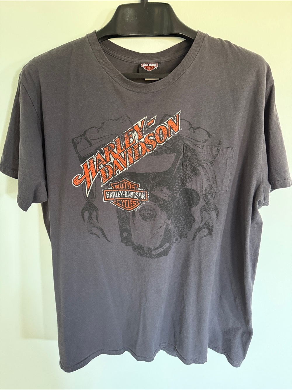 Harley-Davidson Charcoal T-Shirt with Orange Logo